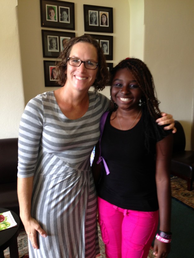 Dr. Joanna Paul, who coordinates the trip for the students, and Breanna Leary (DCMS 2013) at The George School