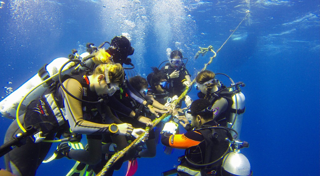 Five minute safety stop after the dive