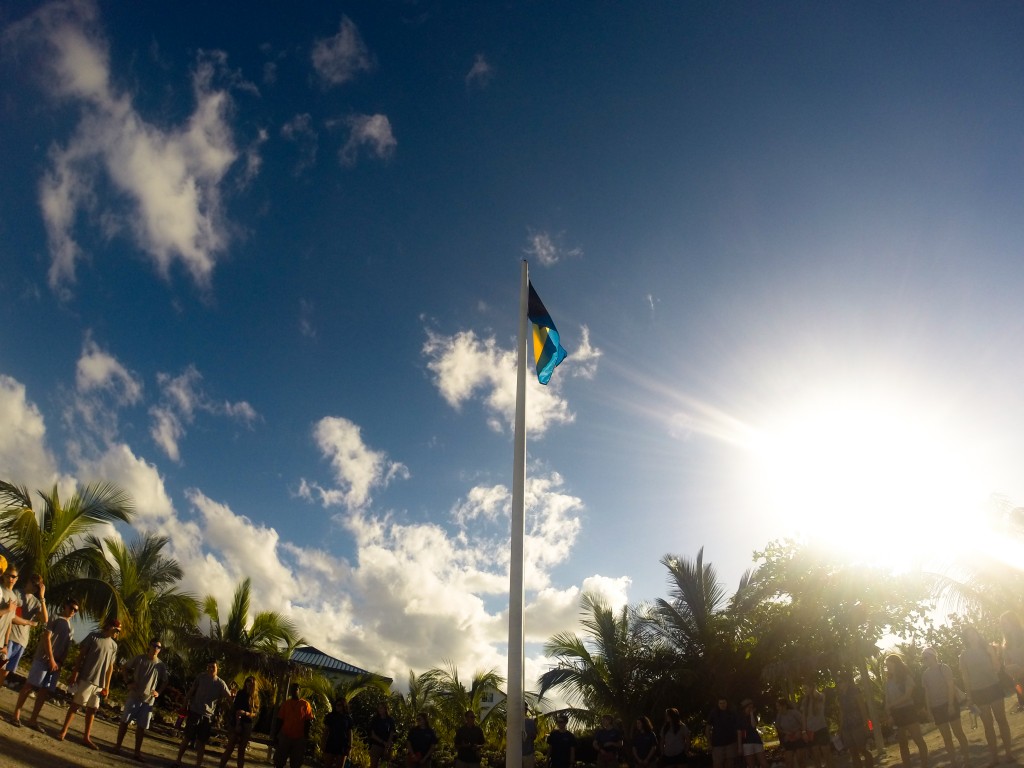 One of the first experiences at The Island School was gathering around the flagpole. 