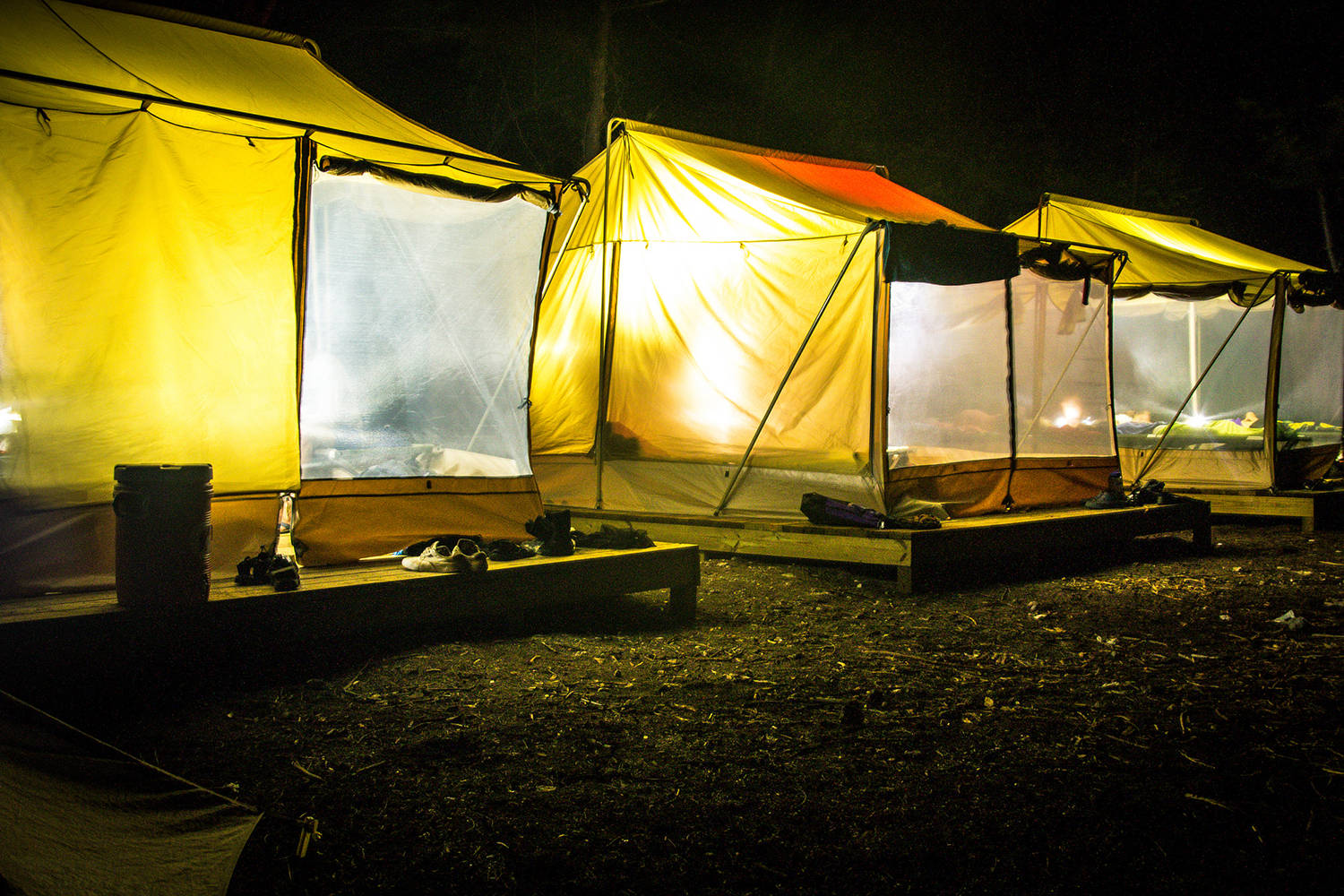 Tents located at base camp on the Island School campus